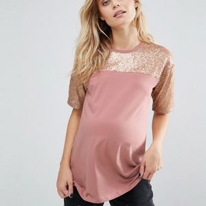 ASOS Maternity sequin yoke tshirt 💥NWT